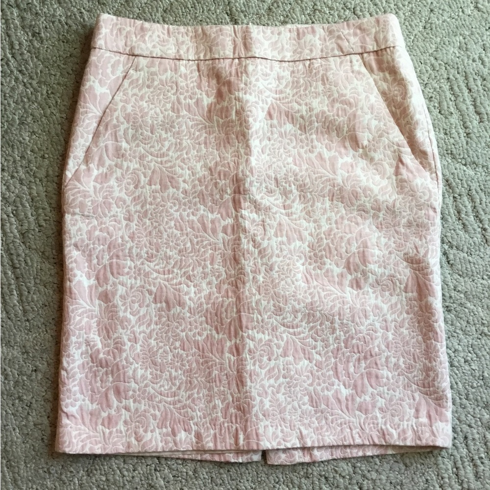 Old Navy Blush Pink Floral Jacquard Pencil Skirt